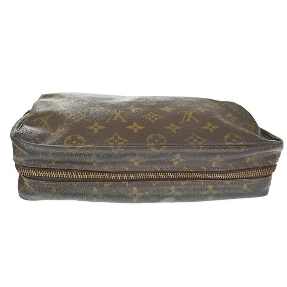 Auth LOUIS VUITTON Trousse Toilette 28 Clutch Hand Bag Monogram Brown - Picture 12 of 14